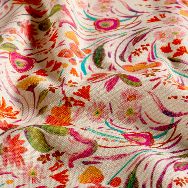 Panama tissu fleurs Beige