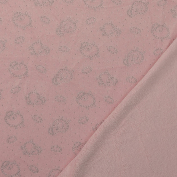 Nicky velours fabrik Rosa geprägt 