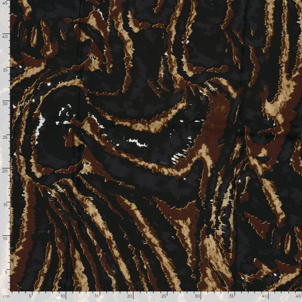 Popeline de Viscose tissu Abstrait Noir
