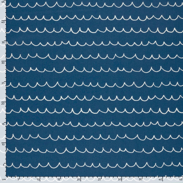 Cotton Poplin fabric Aqua Cobalt