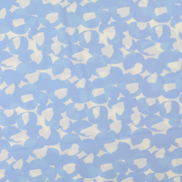 Voile tissu motifs géométriques Bleu clair
