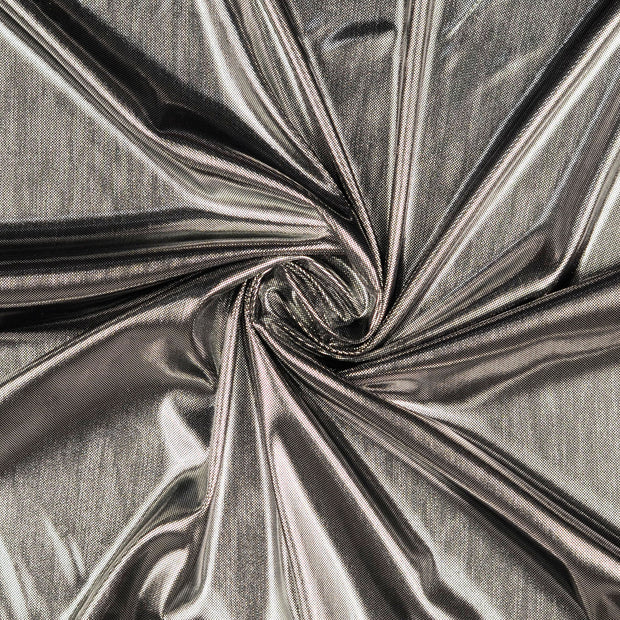 Cotton Jersey fabric silver foiled 