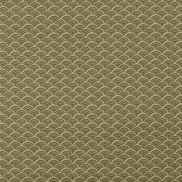 Cotton Poplin fabric Balloons Olive Green