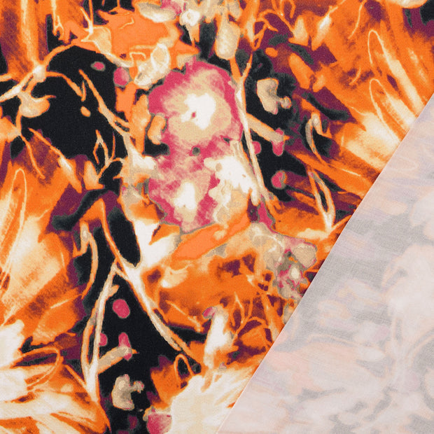 Viscose satin fabric Bronze digital printed 