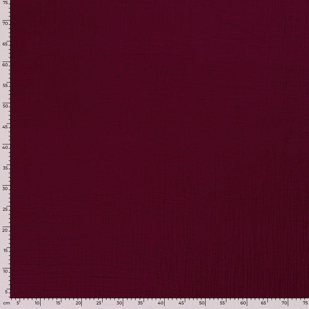 Triple Gaze tissu Unicolore Bordeaux
