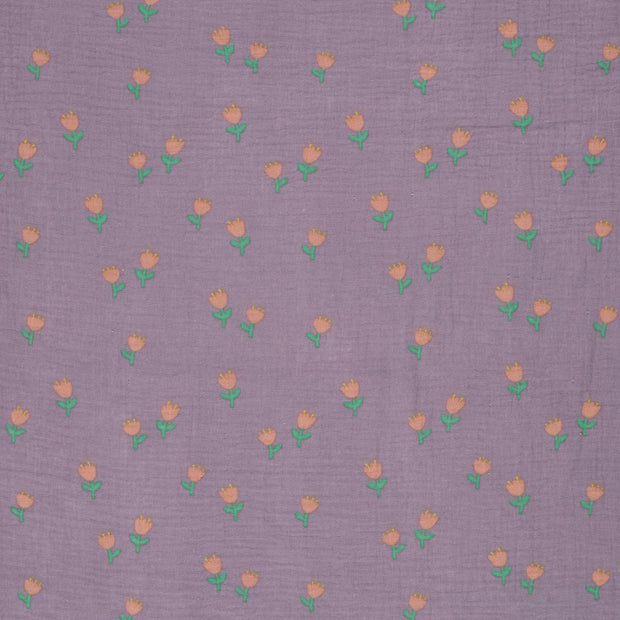 Muslin fabric Lila matte 