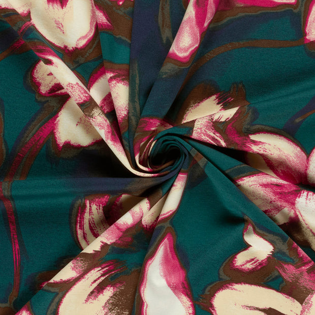 Milano tissu Bleu Canard imprimé 