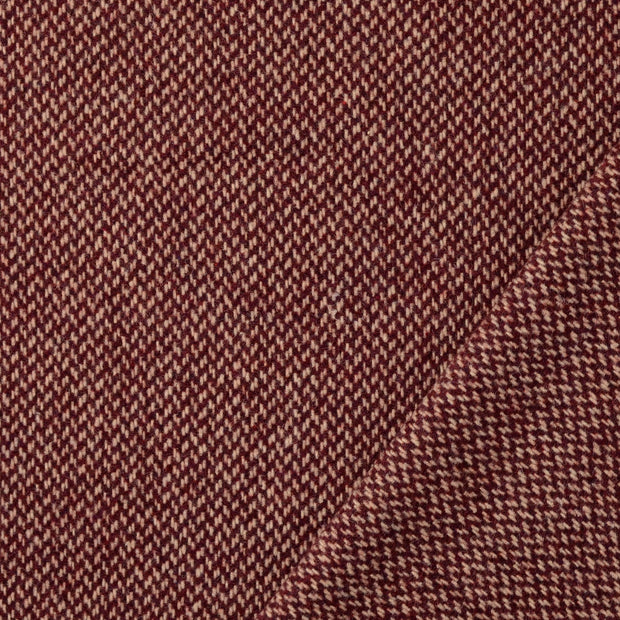 Chiffon en laine tissu Bordeaux fil teint 