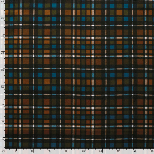 Flanelle tissu Carreaux Marron