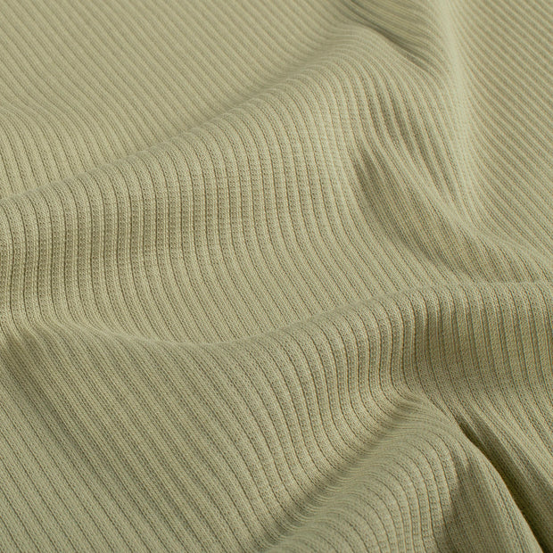 Rib Jersey fabric Unicolour Olive Green