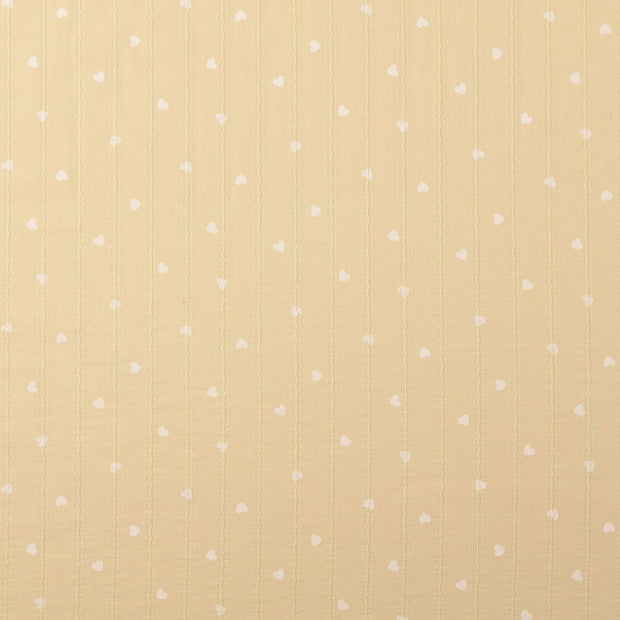 Voile tissu cœurs Jaune