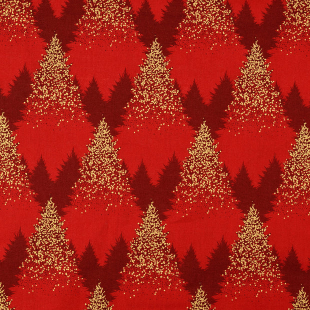 Popeline de Coton tissu Noël rouge