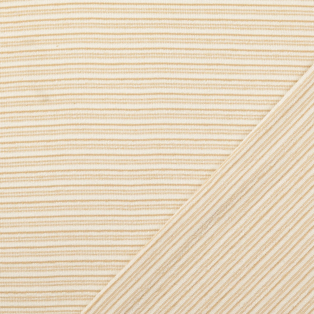 French Terry tissu beige fil teint 