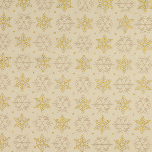 CO Popeline fabrik Sterne Wollweiß