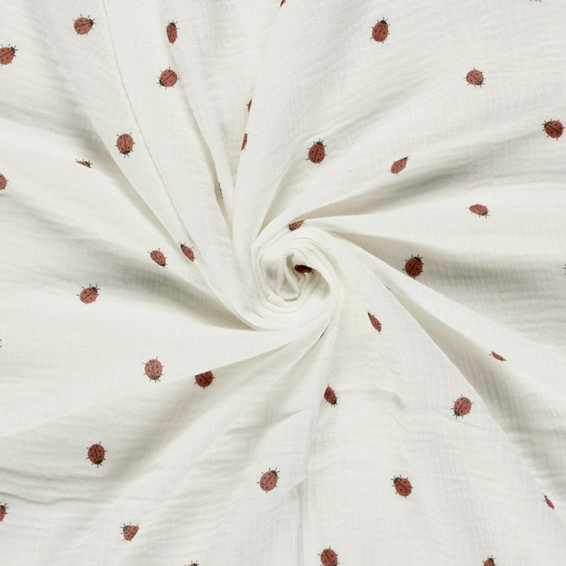 Double gaze tissu Blanc cassé imprimé 