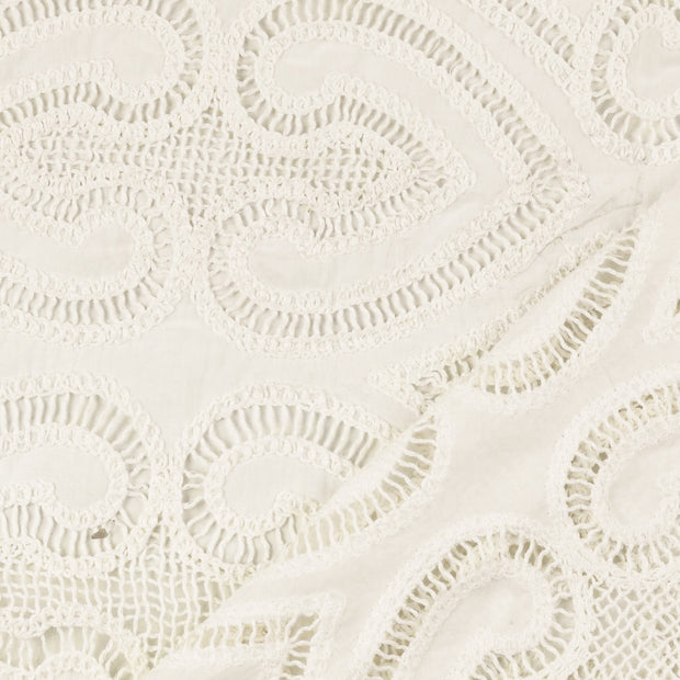 Lace fabric white embroidered 