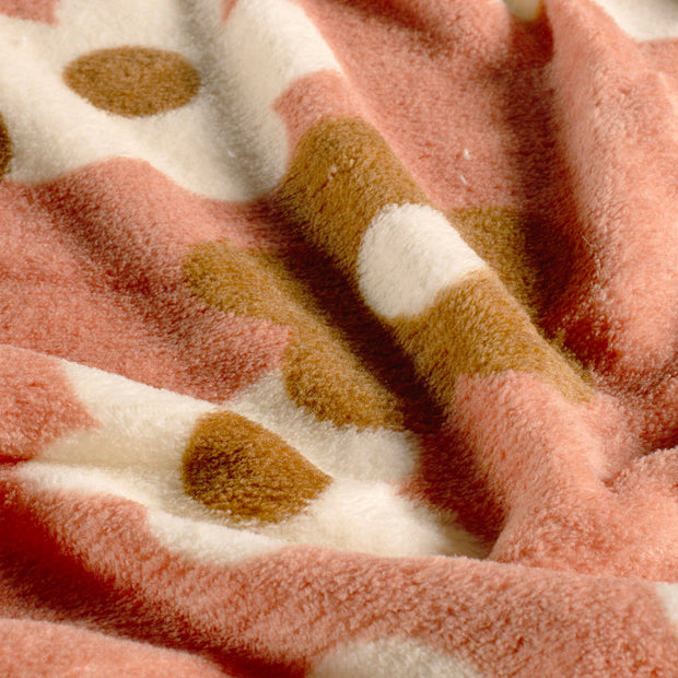 Polaire Doudou tissu fleurs Coral
