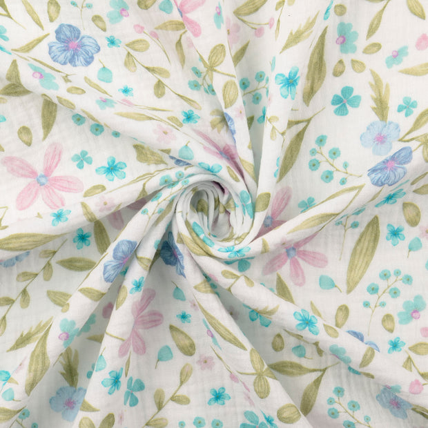 double gaze tissu multicolore 