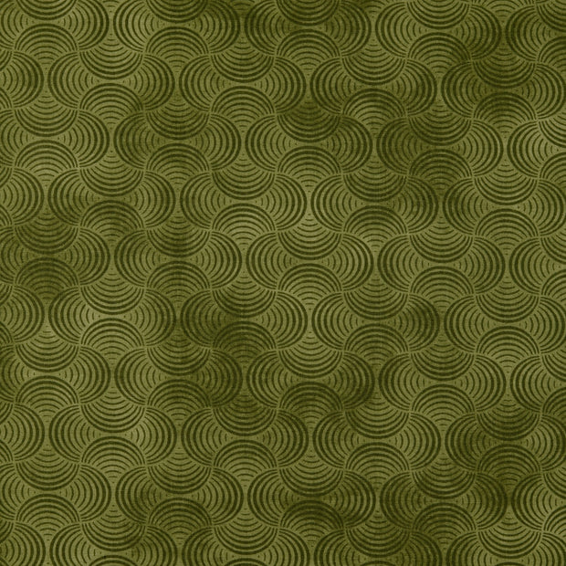 Cotton Poplin fabric Geometric pattern Dark Green