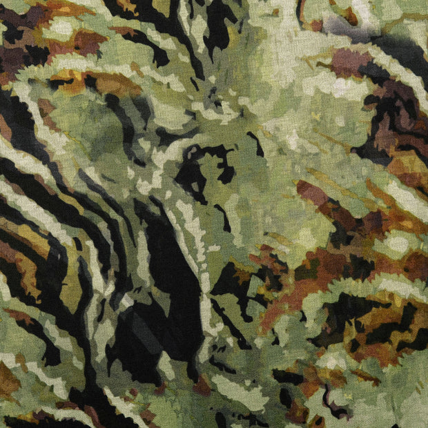 Cotton Jersey fabric Camouflage Olive Green