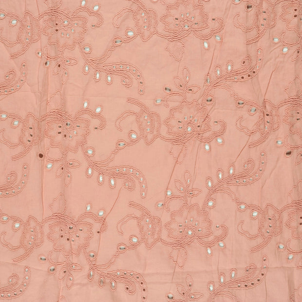 Popeline de Coton tissu Saumon mat 