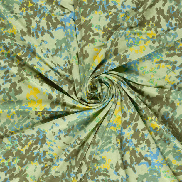 Viscose Jersey fabric Olive Green printed 