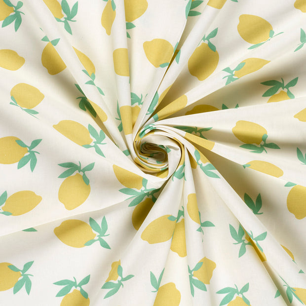 Popeline de Coton tissu Blanc cassé imprimé 
