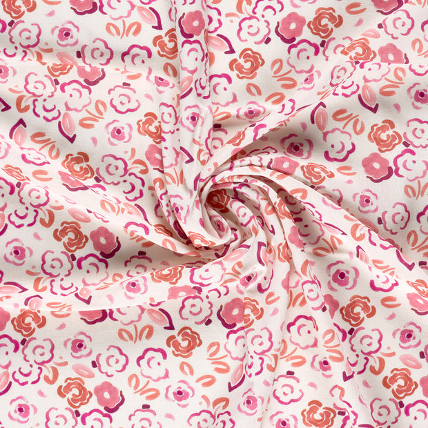  fabric Pink digital printed 