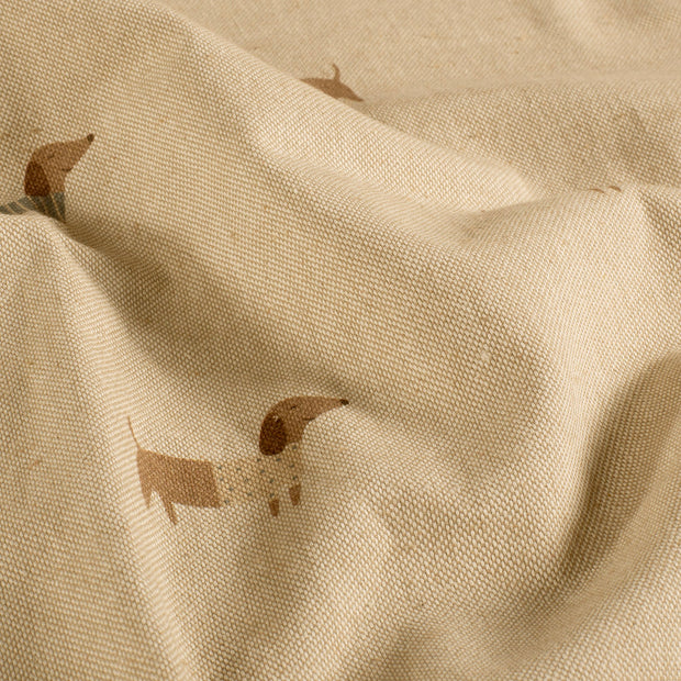 Aspect Lin tissu chiens Beige