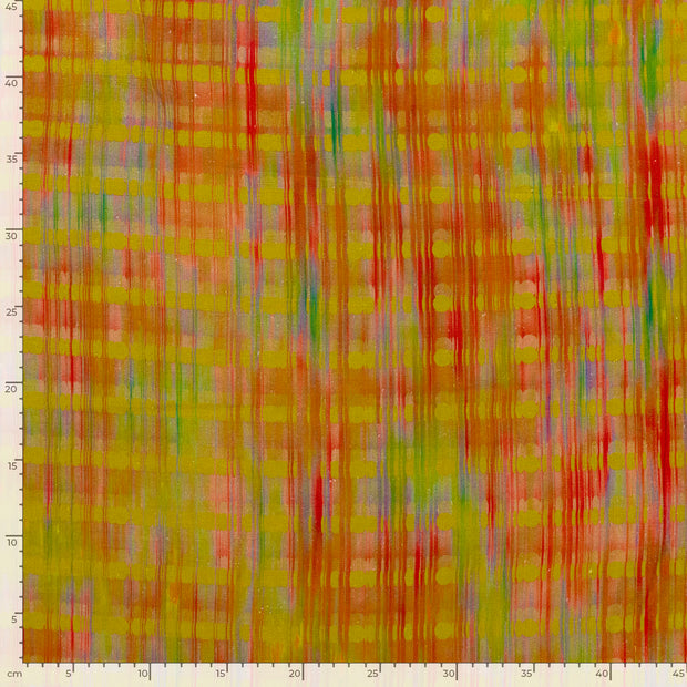 Viscose Lin Chaine et Trame tissu Abstrait Vert Citron