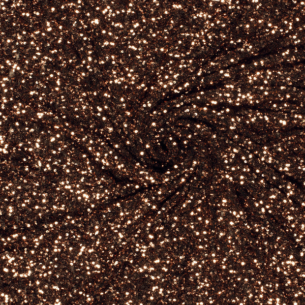 Maille tissu Bronze Paillettes 