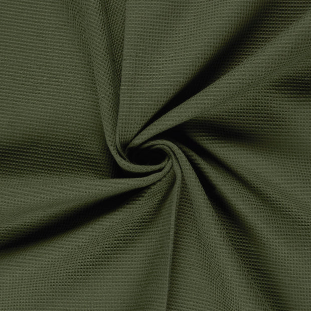 Waffle piqué fabric Khaki Green 