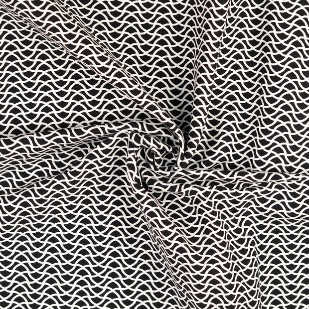 Bengaline fabrik schwarz bedruckt 