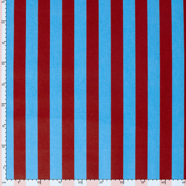 Panama tissu rayures Bleu Ciel