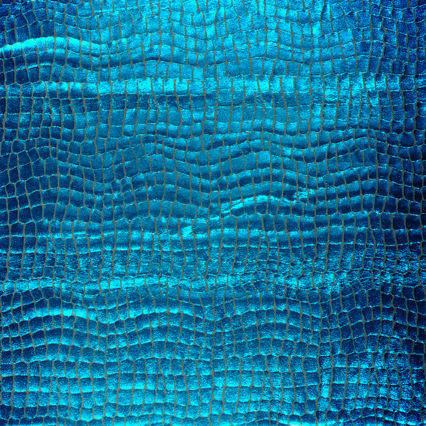 Lamé fabric Aqua foiled 