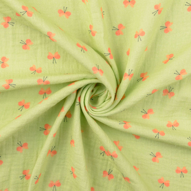 double gaze tissu Pomme verte 