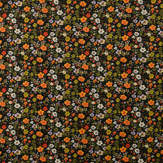 Voile fabric Flowers multicolor