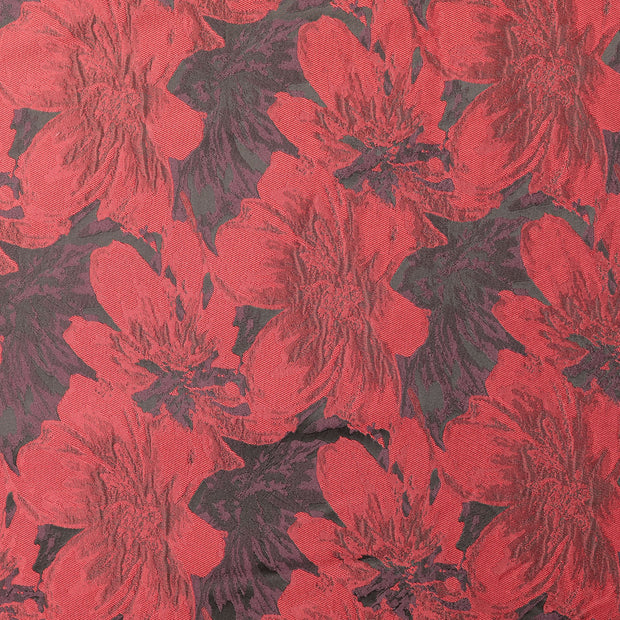 Jacquard tissu fleurs Bordeaux