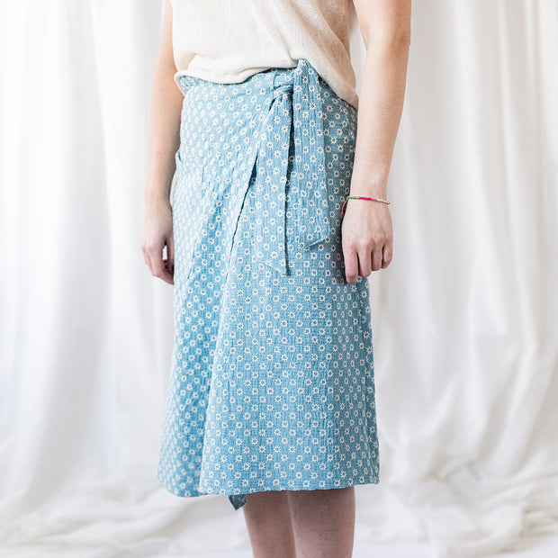 Muslin fabric Flowers turquoise