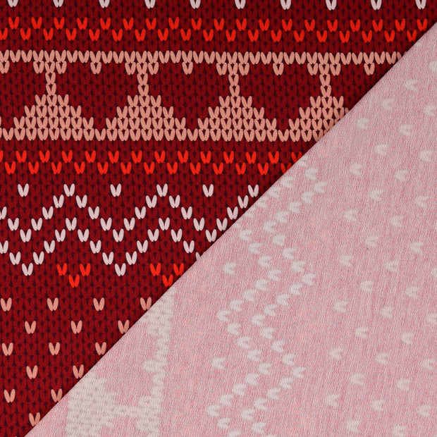 french terry lainé tissu rouge 