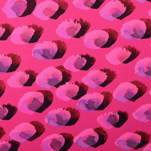 Viscose Satin fabric Dots Pink