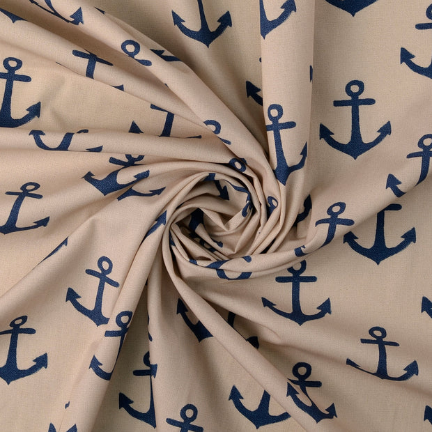 Cotton Poplin fabric Beige 