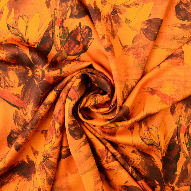 Viscose Satin fabric Orange 