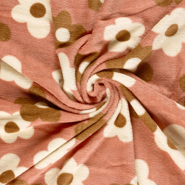 Polaire Doudou tissu Coral imprimé 