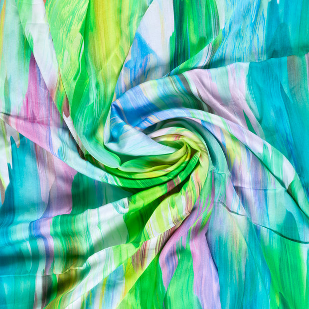 Viscose Satin fabric Aqua digital printed 