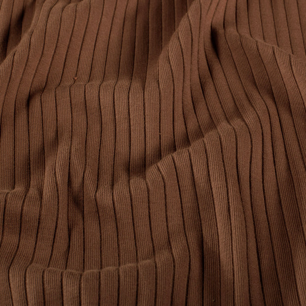 Rib Jersey fabric Unicolour Rust