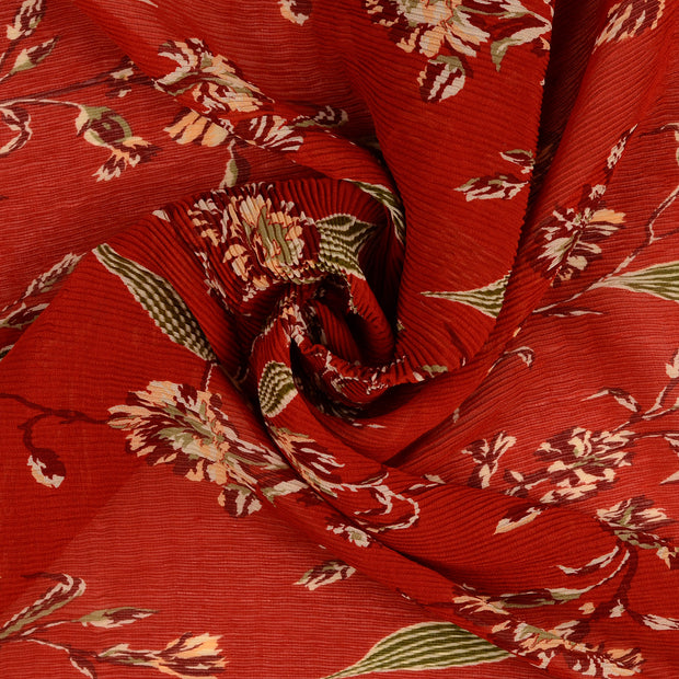 chiffon tissu bordeaux plissé 