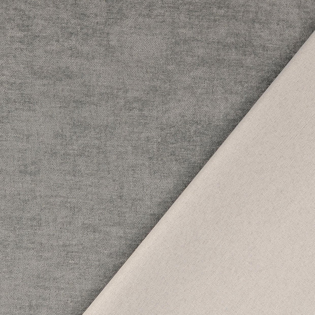 Velours tissu gris fil teint 