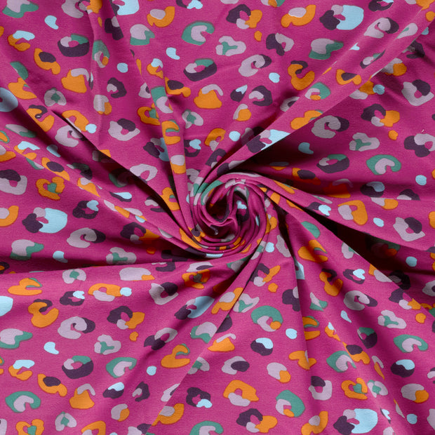 French Terry tissu Fuchsia imprimé numérique 