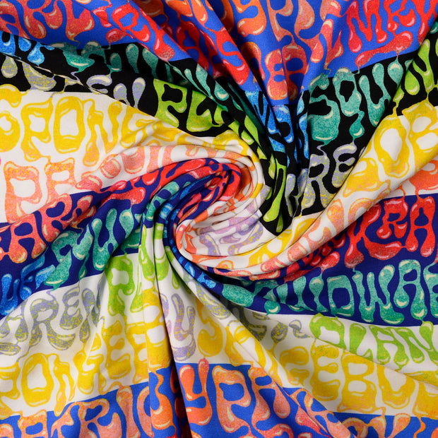 Jersey de Coton tissu multicolore 